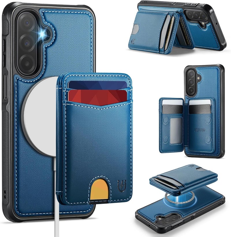 Usroom for Samsung Galaxy A17 Case Wallet Compatible with Magsafe, RFID Blocking Magnetic Card Holder 2 in 1 Detachable Kickstand Shockproof Phone Case for Galaxy A17 6.7" Blue - Image 1